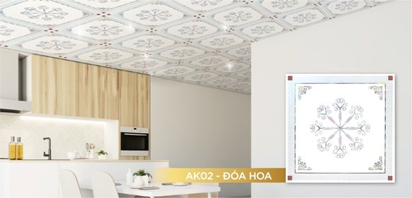 Phối cảnh trần trang trí Vĩnh Tường DECO® Ánh Kim 02