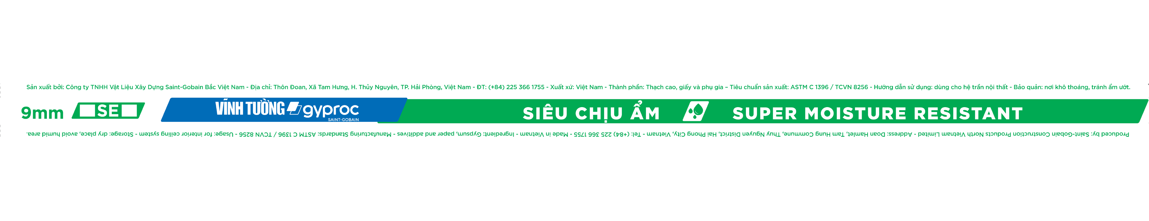 Biên tấm thạch cao siêu chịu ẩm Vĩnh Tường