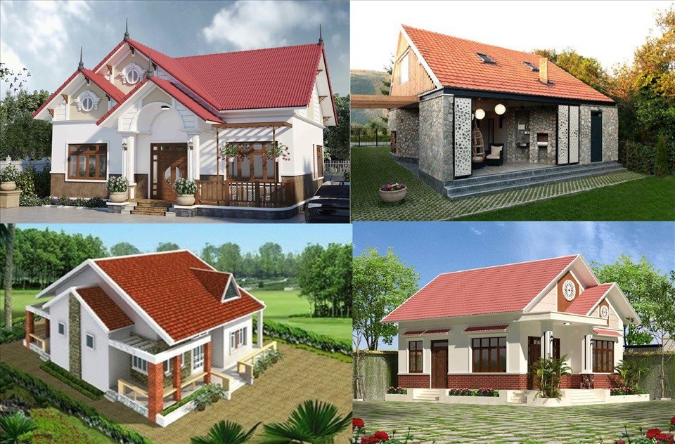 Mẫu nhà cấp 4 mái Nhật màu đỏ hiện nay