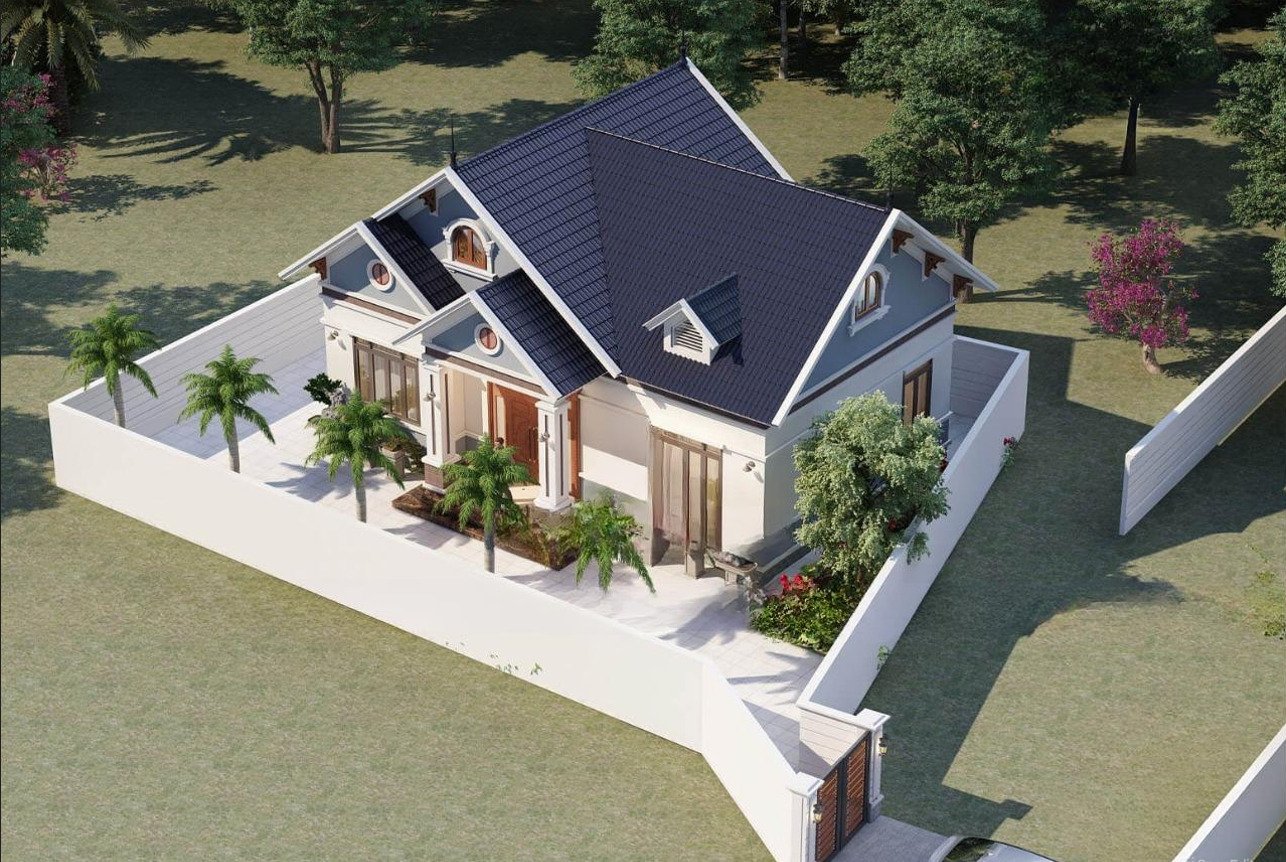 Mẫu nhà cấp 4 mái Thái 80m2 tiện nghi, rộng rãi