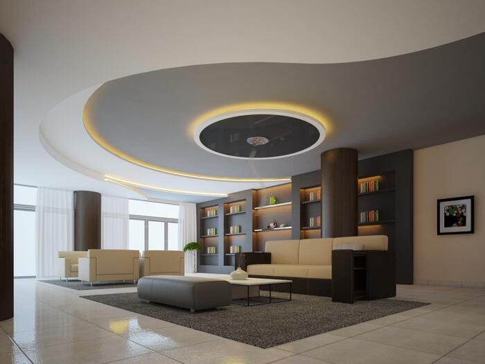 Mẫu trần thạch cao hình elip cách điệu tinh tế