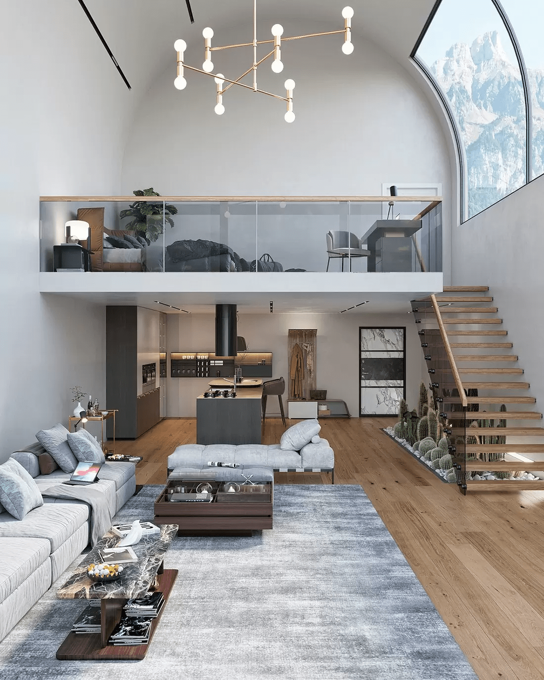 Mẫu nhà cấp 4 gác lửng hiện đại 