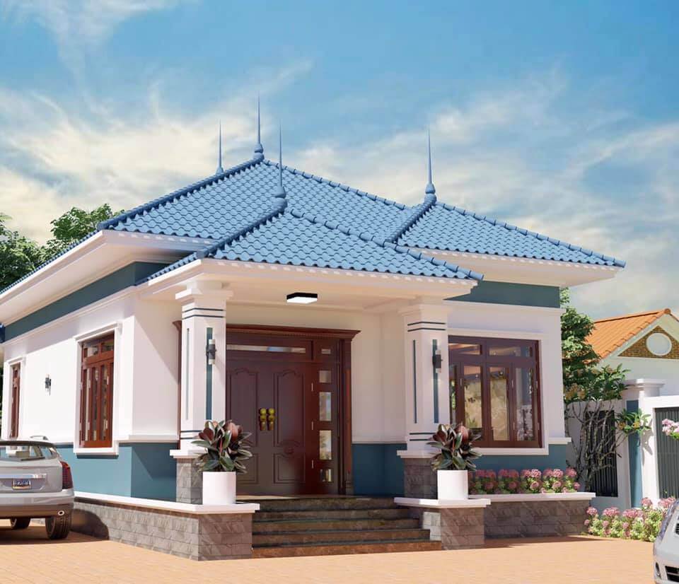 Nhà cấp 4 mái Nhật hình vuông
