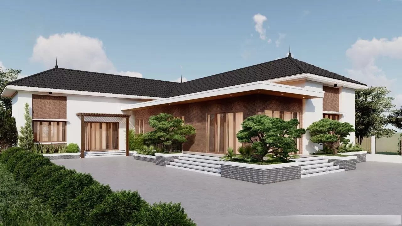 Nhà mái Nhật chữ L ưu không gian