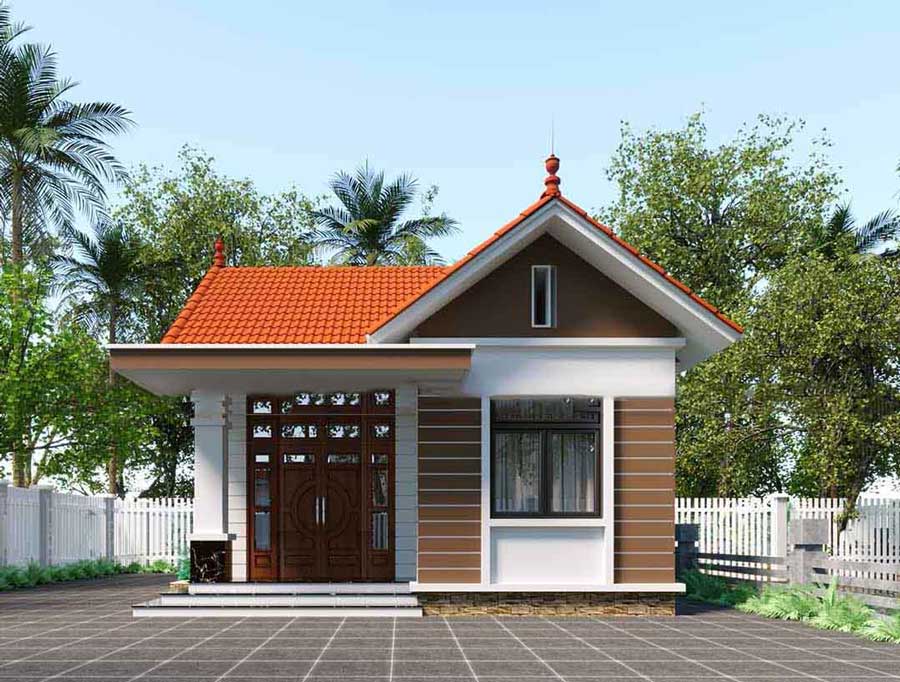 Nhà mái Nhật cấp 4 mái ngói đỏ