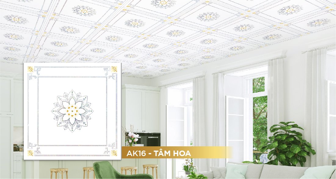 trần trang trí Vĩnh Tường DECO® Ánh Kim Tâm Hoa