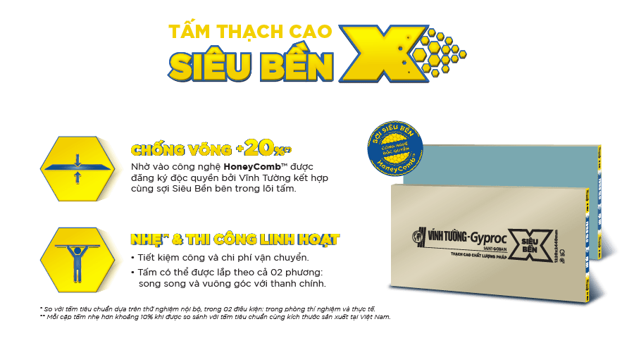 Trần thạch cao Vĩnh Tường – Siêu Bền X