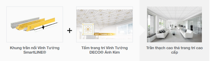 tấm trần thả trang trí Vĩnh Tường Ánh Kim